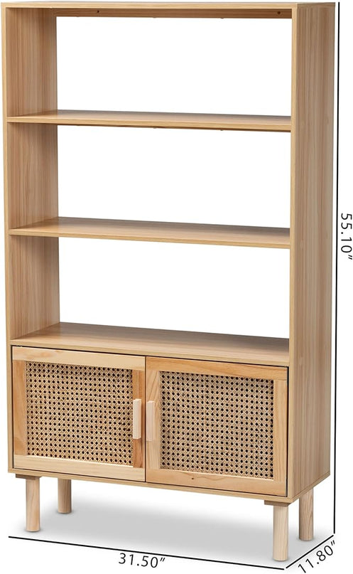 Baxton Studio Faulkner Bookcases, Beige/Natural Brown - LeafyLoom