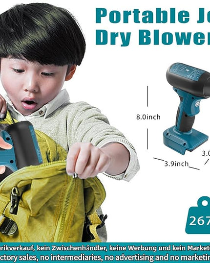 Mini Jet Blower Portable Violent Turbo Fan,Electric Compressed Air Duster for Makita Battery,Camping,Outdoors,Car,130000RPM High Speed Fan(18V Battery Not Included) - LeafyLoom