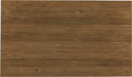 Wood Rectangular Dining Set for 6, includes 1 Table with Cross-Legged Trestle Base, 4 Upholstered High Back Chairs & 1 Bench, Farmhouse Style, Walnut, 72" L x 42" W x 30" H - LeafyLoom