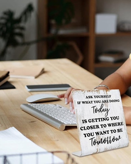 Inspirational Quotes Desk Decor Gifts for Women, Motivational Desk Decor for Office, Decoration On Shelf Desk for Living Room Home Office Gift for Friends Coworker Teacher Nurse Worker dksg5 - LeafyLoom