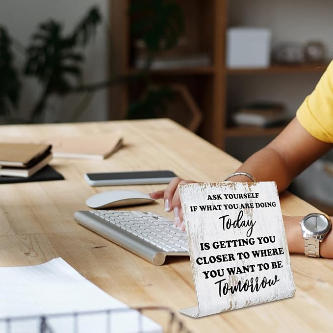 Inspirational Quotes Desk Decor Gifts for Women, Motivational Desk Decor for Office, Decoration On Shelf Desk for Living Room Home Office Gift for Friends Coworker Teacher Nurse Worker dksg5 - LeafyLoom