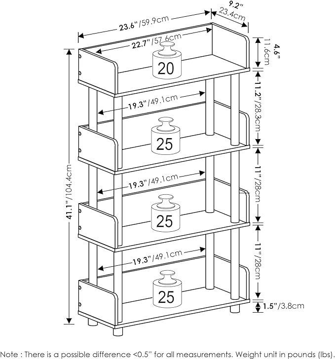 Furinno Turn-N-Tube 4-Tier Toolless Freestanding Multipurposes Display Rack, Espresso - LeafyLoom