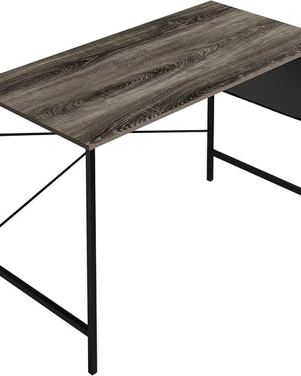 Lavish Home Modern Computer Desk with Industrial Style Woodgrain Look and Steel for Home Office, Bedroom, or Craft Table, with Storage Bag, (L) 47” x (W) 23.5” x (H) 29.5”, Gray - LeafyLoom