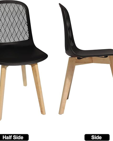 Armless Modern Chairs with Wood Legs for Living, Bedroom, Kitchen,Dining,Lounge Waiting Room, Restaurants, Cafes, Set of 2… - LeafyLoom