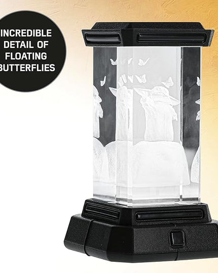 Paladone Grogu Holographic Light, 3D Laser-Etched Crystal Model of Grogu from The Mandalorian, 12cm (4.7") Tall Lighting and Star Wars Decor - LeafyLoom