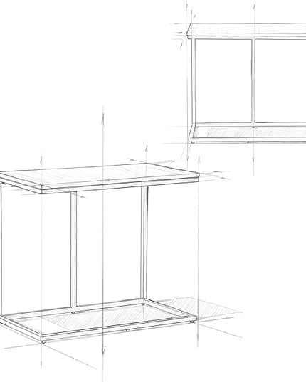 SIMPLIHOME Ward SOLID MANGO WOOD and Metal 28 inch wide Square C Side Table in Warm Grey, for the Living Room and Bedroom - LeafyLoom