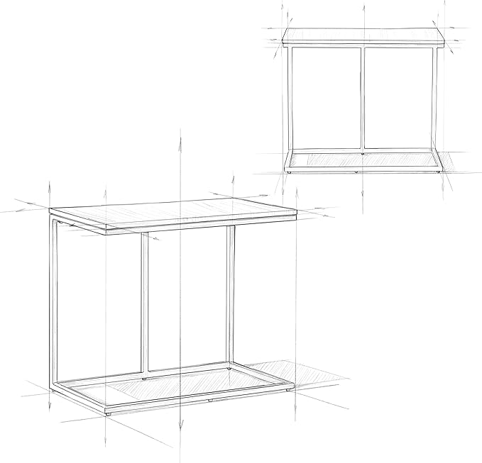 SIMPLIHOME Ward SOLID MANGO WOOD and Metal 28 inch wide Square C Side Table in Warm Grey, for the Living Room and Bedroom - LeafyLoom
