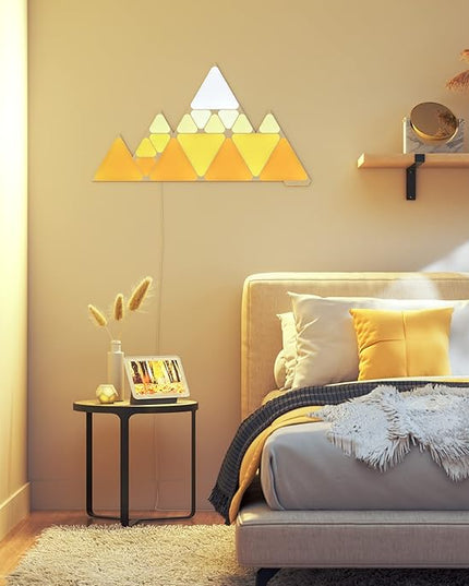Nanoleaf Shapes Triangles and Mini Triangles WiFi and Thread Smart RGBW LED Dimmable Gaming and Home Decor Wall Lights Smarter Kit (17 Pack) NANOLEAF