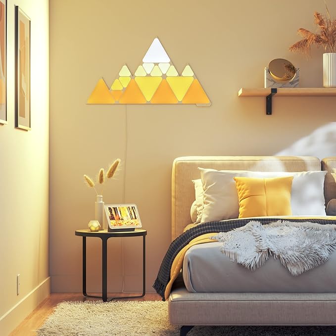 Nanoleaf Shapes Triangles and Mini Triangles WiFi and Thread Smart RGBW LED Dimmable Gaming and Home Decor Wall Lights Smarter Kit (17 Pack) NANOLEAF