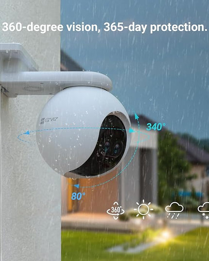 EZVIZ Security Camera Outdoor, 1080P Pan/Tilt/Zoom WiFi Camera, 8× Mixed Zoom and AI-Powered Person Detection Security Cam, IP65 Waterproof, Support MicroSD Card up to 512GB | C8PF EZVIZ