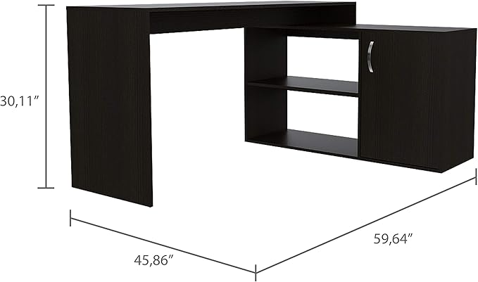 NicBex Kimberly-DW-00041-LWJ Home Office Desks, 45.86"x59.64"x30.11", Black - LeafyLoom
