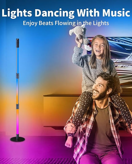 BRIMAX RGBWIC Corner Floor Lamp, DIY Detachable LED Floor Lamp with Spotlight, Smart Corner Lamp with 16 Million DIY Colors&Music Sync, App&Remote Control for Living Room Bedroom Study Room Christmas - LeafyLoom