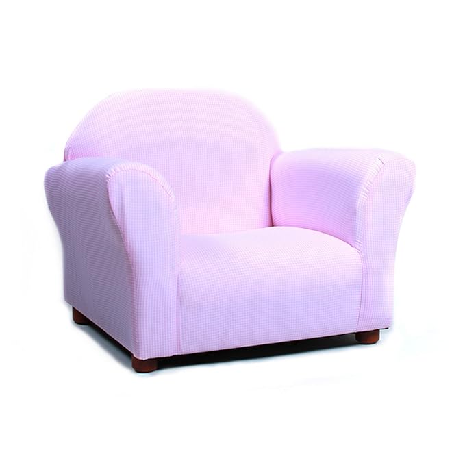 KEET Roundy Kid's Chair, Gingham Chair Only, Brown - LeafyLoom
