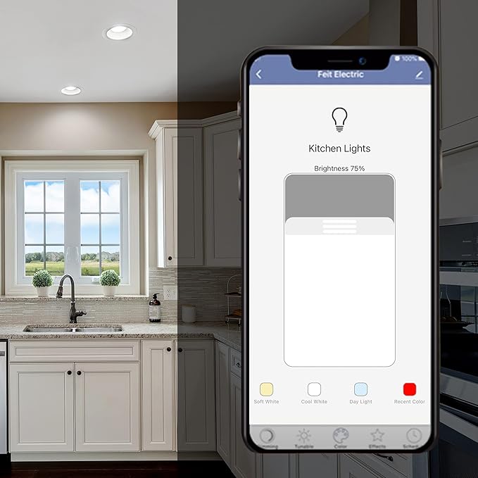 Feit Electric Smart BR30 Wifi Bulb, 5000K Daylight, 2.4GHz WIFI, No Hub Needed, Works with Alexa and Google Home Assistant, App Control, Dimmable, 65W Equivalent, Flood Light Smart Bulb, BR30/950CA/AG FeitElectricCompany