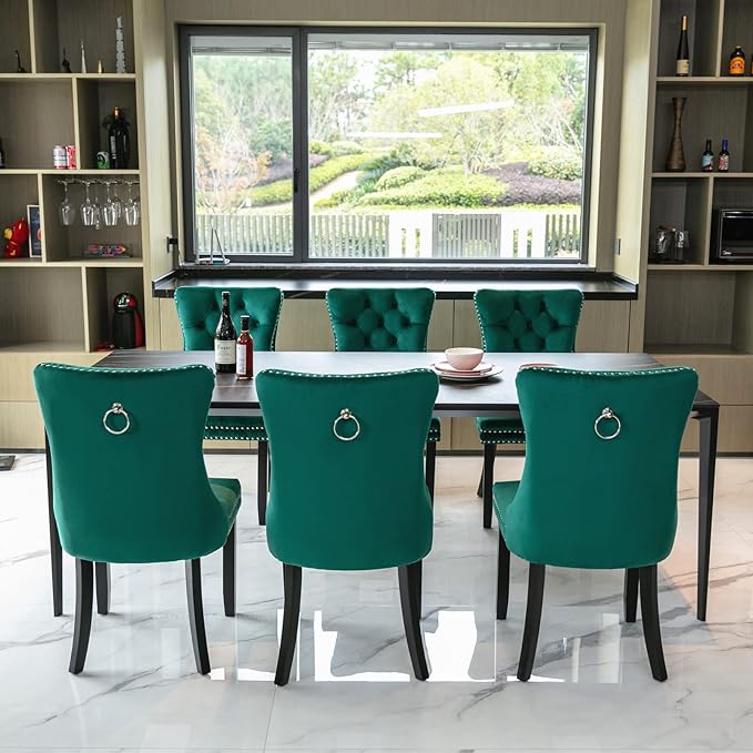 NicBex Haerin-SD-00096-LWJ Dining Chairs, 25.5"x19.7"x37.4", Green - LeafyLoom