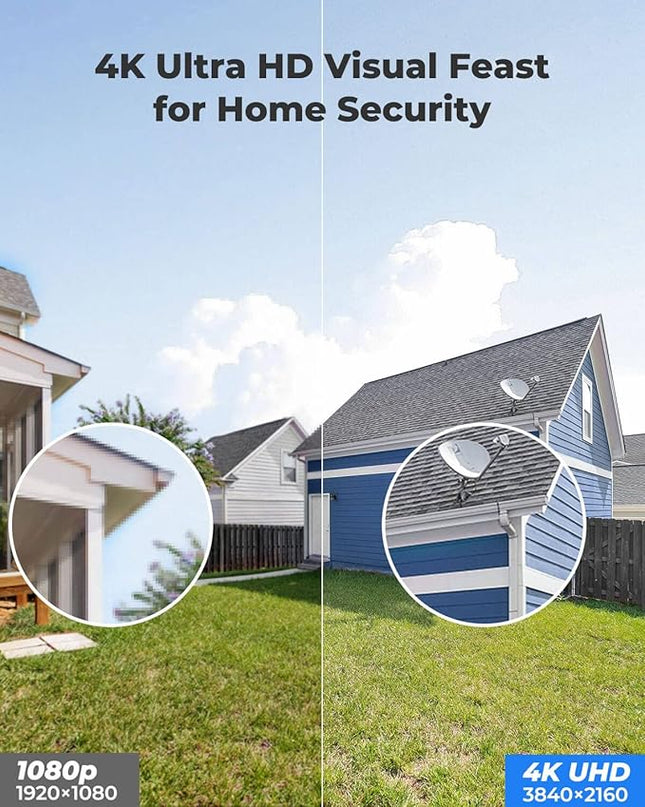 REOLINK 4K Security Camera Outdoor System, IP PoE Dome Surveillance Camera with Human/Vehicle Detection, 100Ft 8MP IR Night Vision, Work with Smart Home, Timelapse, Up to 256GB SD Card, RLC-820A REOLINK