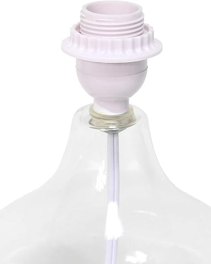 Simple Designs LT2063-CLW Glass Raindrop Bedside Table Lamp with White Fabric Shade, Clear (Pack of 4) - LeafyLoom