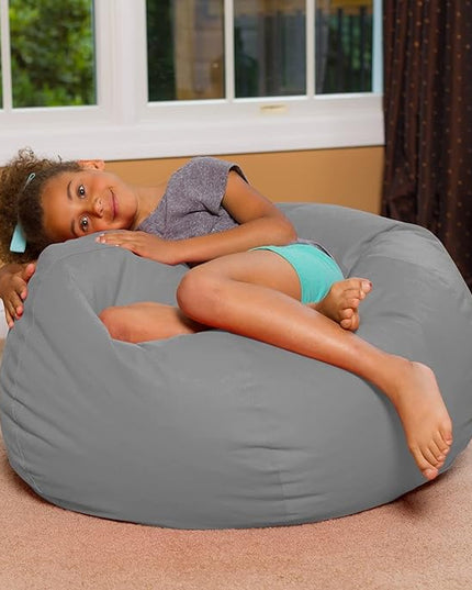 Posh Creations Bean Bag Chair for Kids, Teens, and Adults Includes Removable and Machine Washable Cover, Heather Lavender, 48in - X-Large - LeafyLoom