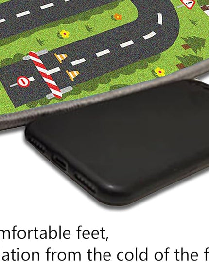 Car Rug Play Mat, Road Rug Carpet for Kids, City Life Educational Road Traffic Carpet for Ages 3-12 Years Old(100×180cm/39×71inch) - LeafyLoom