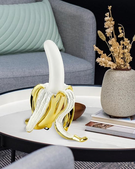 Modern Banana Table Lamp, Desk Lamp,Led Night Light Plating Resin Banana Lighting Fixture for Living Room, Bedroom,Home Office,Kids Room (Standing-Plated) - LeafyLoom