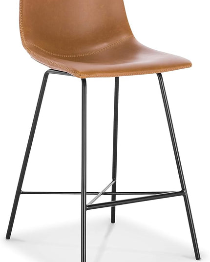 POLY & BARK Paxton 24” Counter Stool in Tan, Set of 2 - LeafyLoom