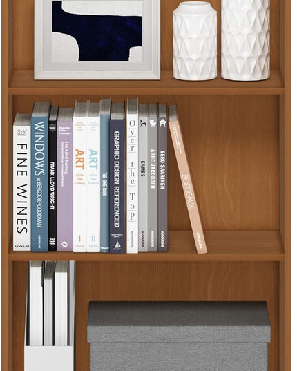 FURINNO Basic 3-Tier Bookcase/Bookshelf/Storage Shelves, Natural Oak - LeafyLoom