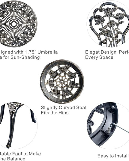 3 Piece Bistro Set,Outdoor Patio Set,Anti-Rust Cast Aluminum Bistro Table Set for Park Yard Front Porch Furniture(Antique Copper) - LeafyLoom