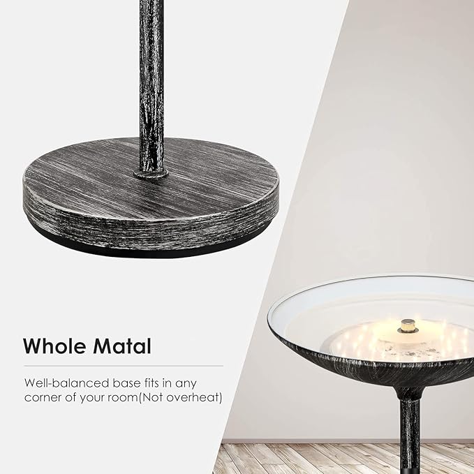 BoostArea Floor Lamp, Pole Standing Lamp, 20W 2000LM LED Torchiere Floor Lamp, Stepless Dimmable, Touch Control, 3000K Daylight, 50000hrs Lifespan,70.5 in Floor Lamps for Living Room,Bedroom,Office - LeafyLoom