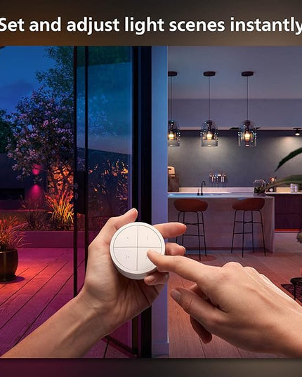 Philips Hue Wall Tap Dial Light Switch, Portable, White - 2 Pack - Requires Hue Lights and Hue Bridge - Smart Home - Easy, No-Wire Installation PhilipsHue