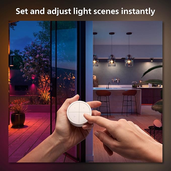 Philips Hue Wall Tap Dial Light Switch, Portable, White - 2 Pack - Requires Hue Lights and Hue Bridge - Smart Home - Easy, No-Wire Installation PhilipsHue
