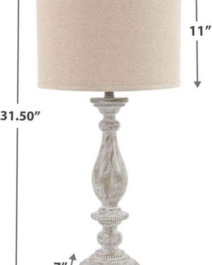 Signature Design by Ashley Bernadate Vintage Cottage Table Lamp, 2 Count, 31", Whitewash - LeafyLoom