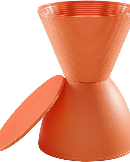 Modway Haste Contemporary Modern Hourglass Accent Stool in Orange - LeafyLoom