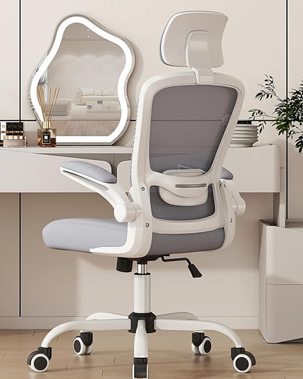 Mimoglad Office Chair, High Back Ergonomic Desk Chair with Adjustable Lumbar Support and Headrest, Swivel Task Chair with flip-up Armrests for Guitar Playing, 5 Years Warranty - LeafyLoom