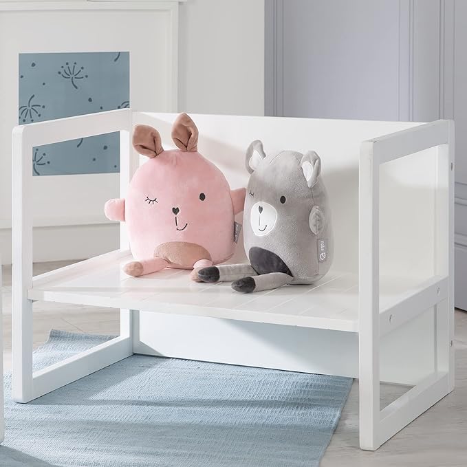 Roba Country-Farmhouse: Bench-White Wood Seating - LeafyLoom