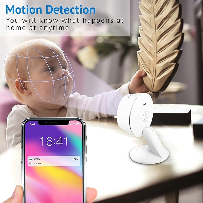 LaView 5G& 2.4GHz Security Cameras 4pcs, Home Security Camera Indoor 1080P, Wi-Fi Cameras Wired for Pet, Motion Detection, Two-Way Audio, Night Vision, Works with Alexa, iOS & Android & Web Access LaView