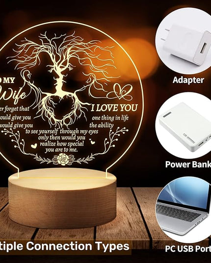 Welsky Birthday Gifts for Wife, Wife Birthday Gift Ideas, Romantic Night Light Gifts for Her Wife, I Love You Gifts for Her - LeafyLoom
