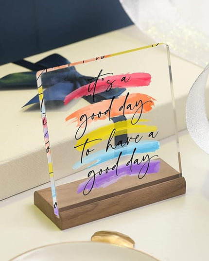 Its A Good Day To Have A Good Day Office Table Desktop Decor Desk Decorations For Women Office - Desk Décor For Women Desk Motivational Work Desk Decor Inspirational Quotes Gifts - LeafyLoom