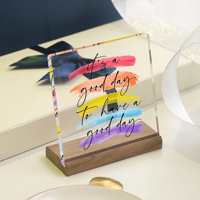 Its A Good Day To Have A Good Day Office Table Desktop Decor Desk Decorations For Women Office - Desk Décor For Women Desk Motivational Work Desk Decor Inspirational Quotes Gifts - LeafyLoom