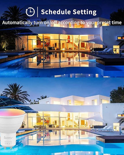 GU10 Smart Bulb 4 Pack, RGBCW Color Changing Alexa LED Light Bulbs 5W - WiFi Track Light Bulbs Dimmable Music Sync 2.4G WiFi Smart Bulbs Compatible with Google Assistant for Kitchen, Bedroom AvatarControls