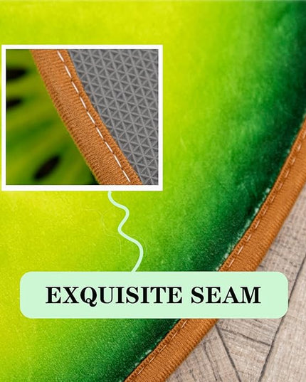 Bath Rugs for Bathroom Non Slip, Kiwi Fruit Shaped Washable Shower Bath Mat Absorbent Door Mat for Bathroom Bedroom Kitchen Soft Floor Area Rug Cute Cartoon Carpet Bathmat Tub Home Decor 18.5x25.6in - LeafyLoom