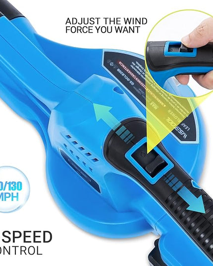 20V Cordless Leaf Blower with Battery and Charger, Leaf Blower Battery Operated, Rechargeable Electric Handheld Leaf Blowers Variable Speed with 2 Tubes for Patio, Leaves Blowing-Blue - LeafyLoom
