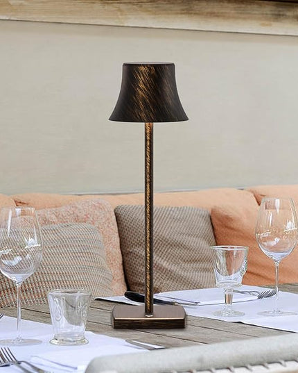 SAKRINGT 2 Pack LED Cordless Table Lamps Rechargeable,5000mAh Battery Operated Table Light,3 Color Stepless Dimming,Portable Small Desk Lamp in Aluminum for Party Patio Restaurant Outdoor - LeafyLoom