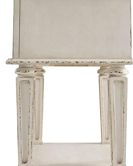 Signature Design by Ashley Realyn Traditional Cottage 1 Drawer Nightstand with Dovetail Construction & Open Display Shelf, Chipped White, Distressed Brown - LeafyLoom