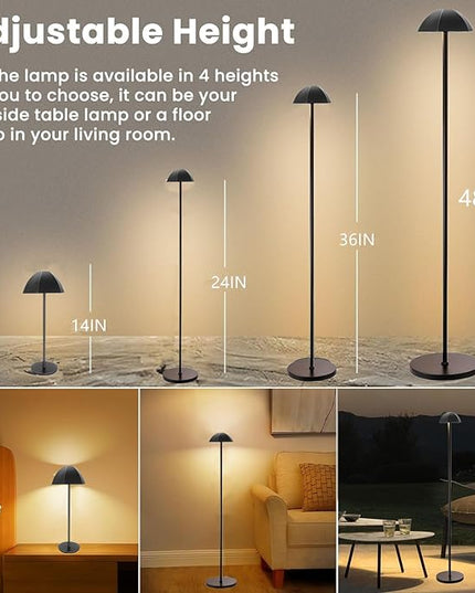LED Cordless Floor lamp,Waterproof Outdoor Floor Lamp,Adjustable Height Rechargeable Floor & Desk Lamp,Modern Portable Tall Pole Standing Light for Outdoor,Living Room,Bedroom - LeafyLoom