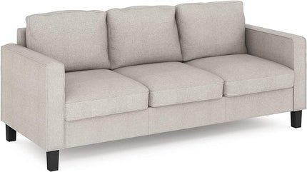 Furinno Bayonne Modern Upholstered 3-Seater Sofa Couch for Living Room, Fog - LeafyLoom