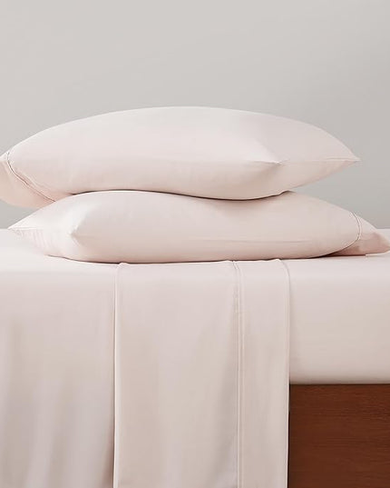 UGG 13593 Alahna Cal King Bed Sheets and Pillowcases 4-Piece Set Luxury Machine Washable Deep Pockets Wrinkle-Resistant Breathable Cozy Comfort Silky Cooling Sheets, California King, Shell - LeafyLoom