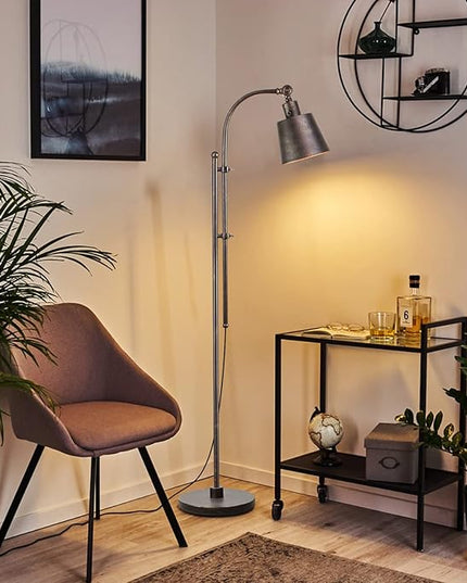 Floor Lamp, Industrial Floor Lamps for Living Rooms & Bedrooms - Rustic Farmhouse Reading Lamp Standing, Adjustable Metal Heads Indoor Task Lighting for Living Room Office Home Décor (Black01-3S) - LeafyLoom