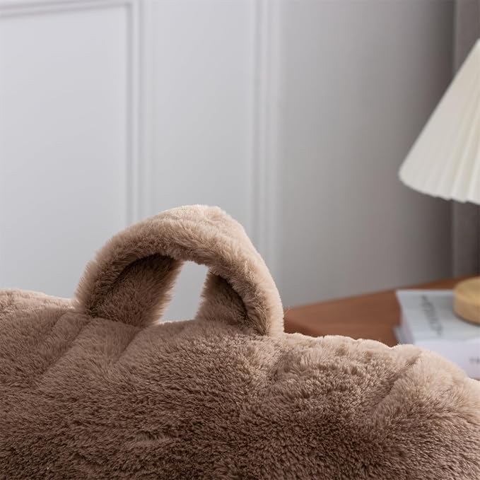 Aimuan Reading Pillow Bed Rest Wedge Large Adult Backrest Pillow with Arms Back Support for Sitting Up in Bed Cushion Incline Rest Sleeping Snoring Pillow,Brown Large - LeafyLoom