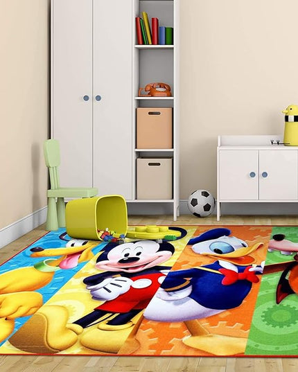 Gertmenian Disney Mickey Mouse Club House Friends Area Rug for Children & Teens Kids Home Decor for Girls & Boys 4x6 Large, Multi, 31117 - LeafyLoom