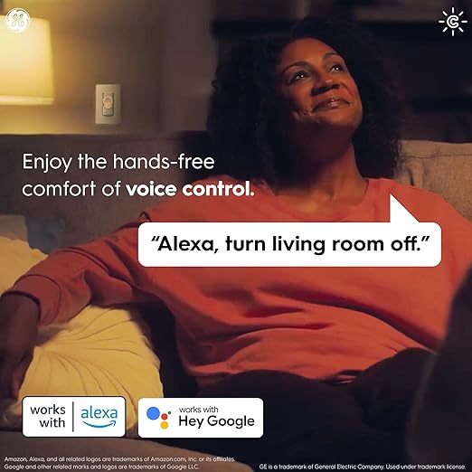 GE CYNC Smart Light Switch, Button Style, Neutral Wire Required, Bluetooth and 2.4 GHz Wi-Fi 4-Wire Switch, Works with Alexa and Google (1 Pack) CYNCSmartHome